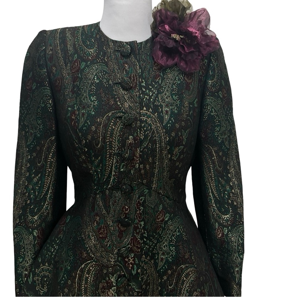 John Anthony Couture Green Paisley Evening Jacket - Picture 7 of 11